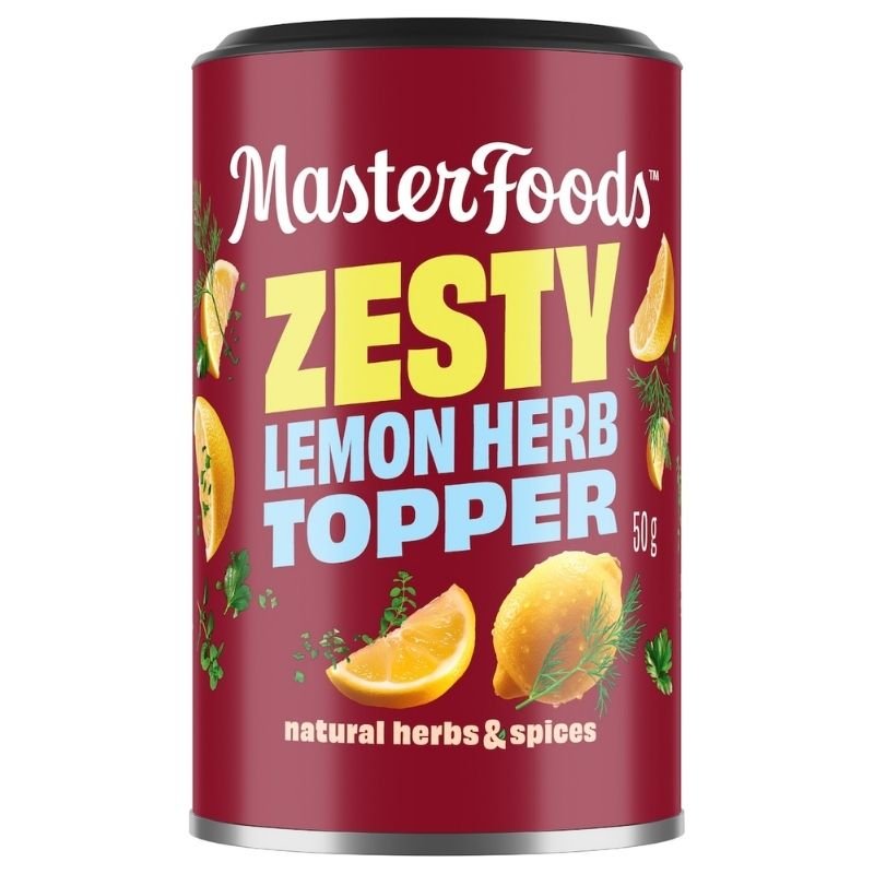 [Expiry Date: 15/09/2027] Masterfoods Zesty Lemon Herb Topper Seasoning Can 50g