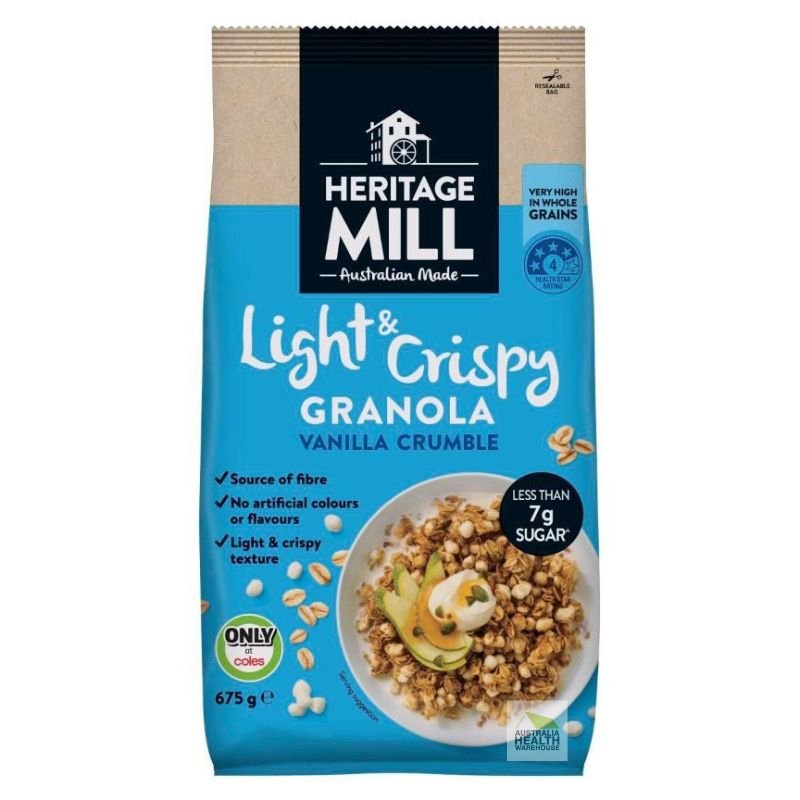 [Expiry: 17/09/2026] Heritage Mill Light & Crispy Granola Vanilla Crumble 675g