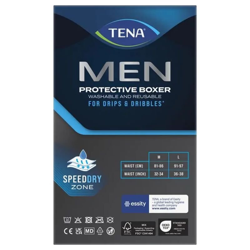 Tena Men Washable Protective Underwear Boxer (Medium Size) 1 Pack