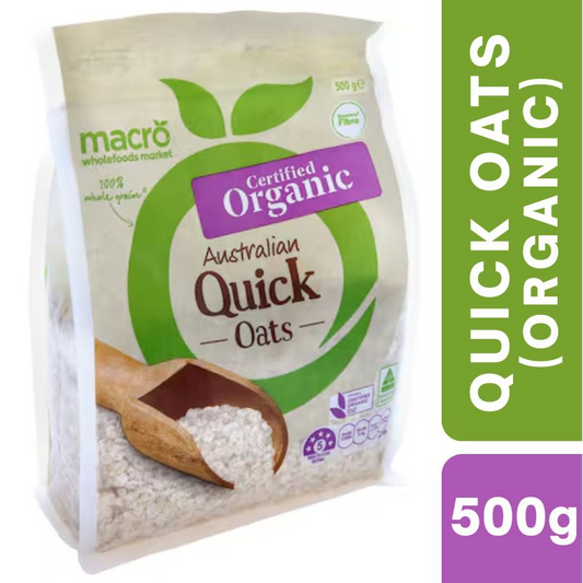 [CLEARANCE Expiry: 02/10/2026] Woolworths Macro Organic Australian Quick Oats 500g