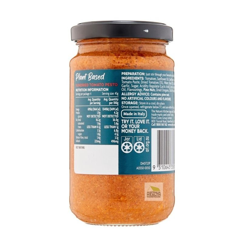 [Expiry: 31/03/2027] Coles Nature's Kitchen Plant Based Sundried Tomato180g