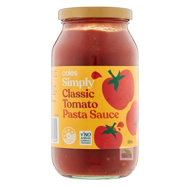 [Expiry: 11/08/2026] Coles Simply Classic Tomato Pasta Sauce 510g