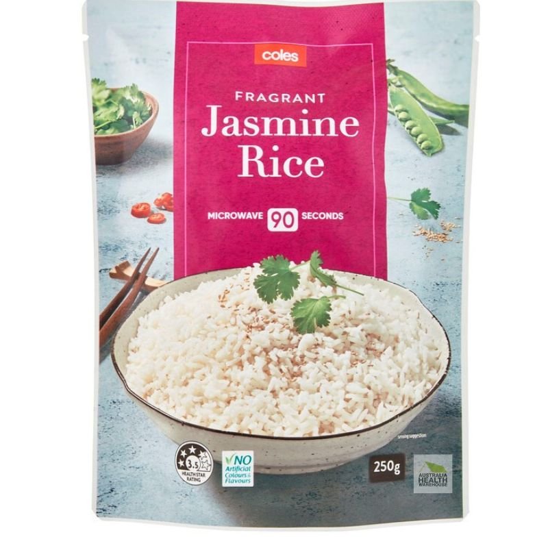 [CLEARANCE Expiry: 01/09/2024] Coles Fragrant Jasmine Microwave Rice 250g