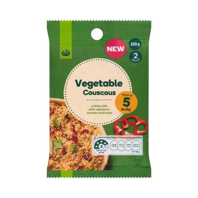 [CLEARANCE Expiry Date: 20/08/2026] Woolworths Vegetable Couscous 100g