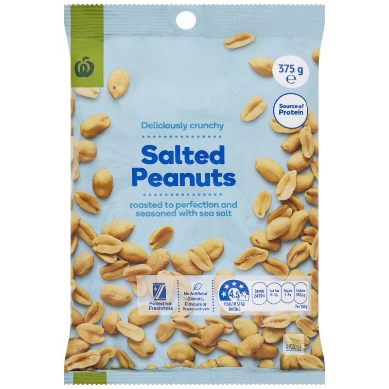 [Expiry Date: 09/11/2026] Woolworths Salted Peanuts 375g