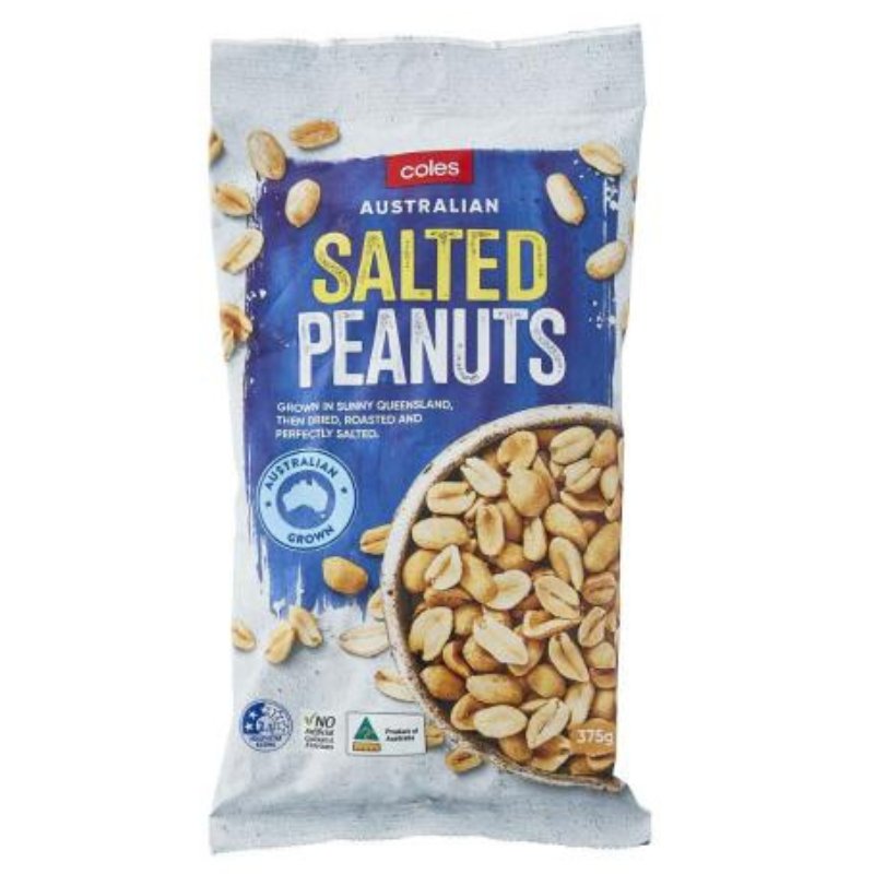 [Expiry:18/11/2026] Coles Roasted Salted Peanuts 375g