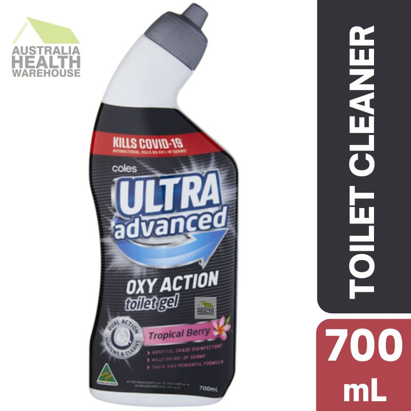 [CLEARANCE Expiry Date: 05/08/2026] Coles Ultra Advanced Oxi Action Toilet Gel Tropical Berry 700mL