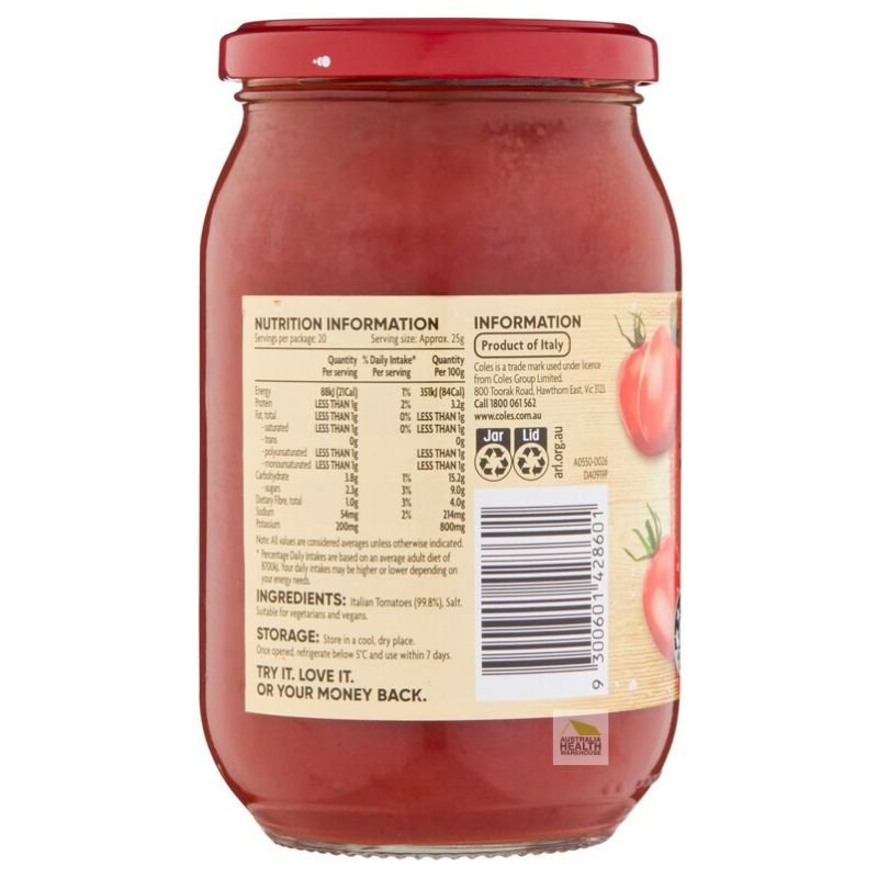 Coles Italian Tomato Paste 500g