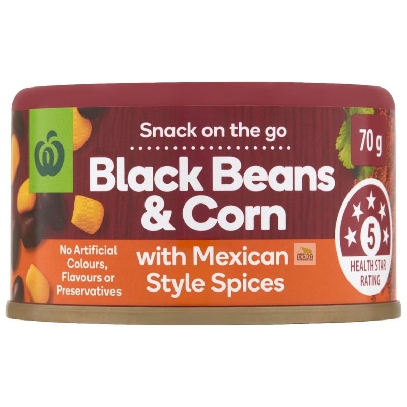 [Expiry Date: 30/04/2027] Woolworths Black Beans & Corn with Mexican Style Spices 70g