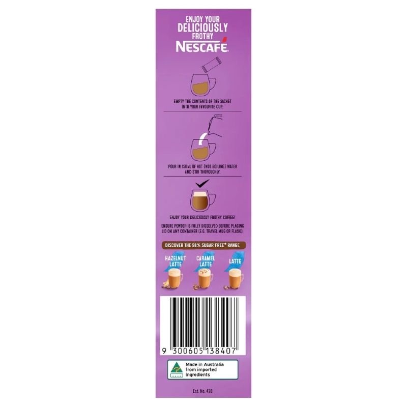 [Expiry Date: 03/2027] Nescafe 98% Sugar Free Mocha Coffee Sachets 10 Pack