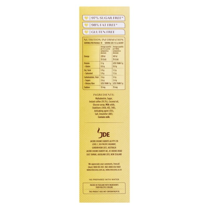 [Expiry:11/07/2027]  Moccona Cafe Classics Strong Cappuccino Coffee 10 Sachets