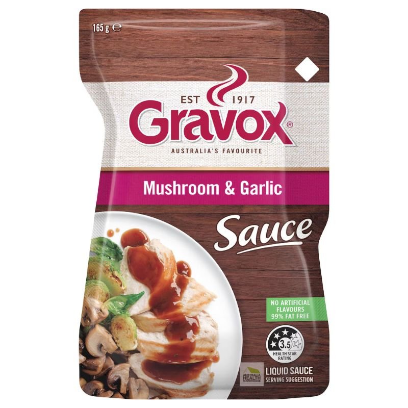 [Expiry Date: 04/08/2027] Gravox Mushroom & Garlic Sauce Liquid Pouch 165g