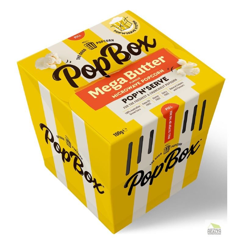 [Expiry: 12/02/2027] Pop Box Mega Butter Flavour Microwave Popcorn 100g