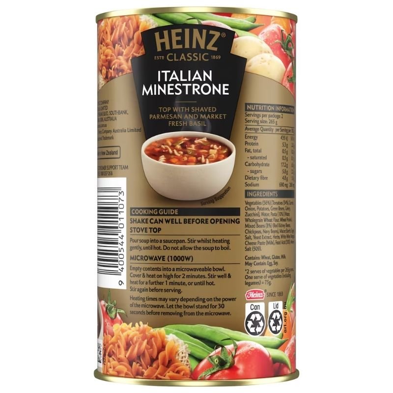 [Expiry Date: 31/07/2028] Heinz Classic Italian Minestrone Soup 535g