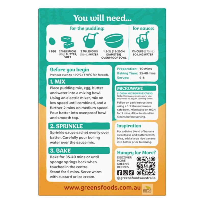 [Expiry Date: 26/09/2026] Green's Butterscotch Pudding Mix 260g