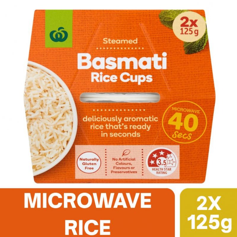 [Expiry Date: 20/01/2027] Woolworths Basmati Rice Microwave Cup 125g x 2 Pack|Oz Mart