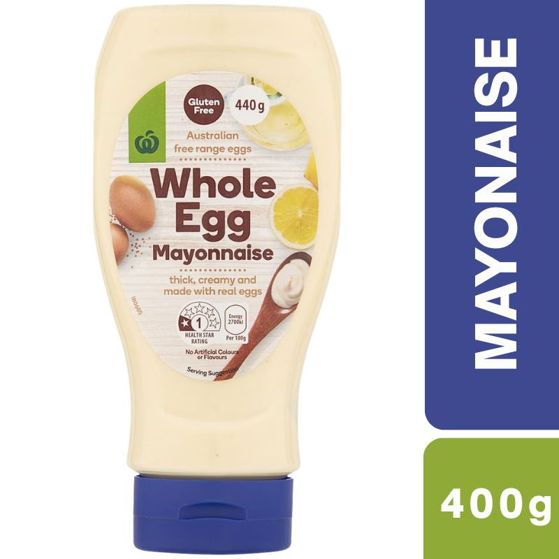 [CLEARANCE Expiry Date: 22/08/2026] Woolworths Whole Egg Mayonnaise 440g