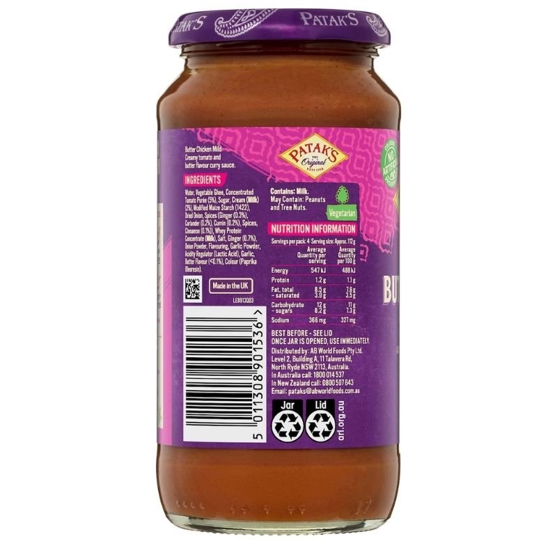 [Expiry: 05/2027] Patak's Butter Chicken Mild Sauce 450g