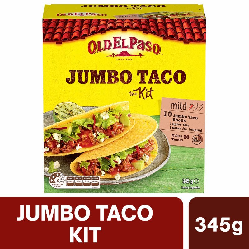 [Expiry Date: 17/02/2027] Old El Paso Jumbo Taco Kit Pdm 345g