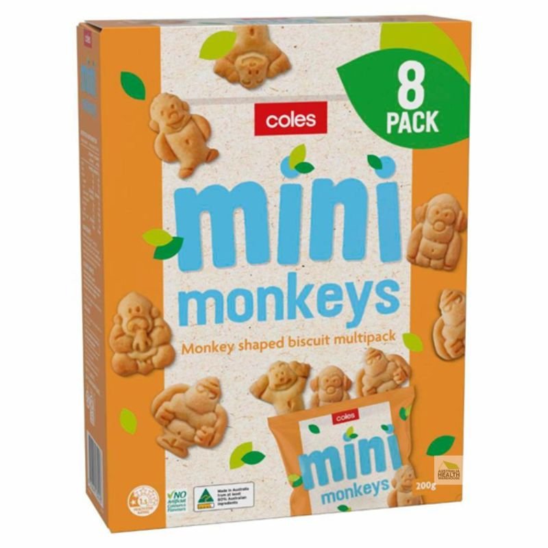 Coles Mini Monkey Butter Biscuits 8 Pack 200g