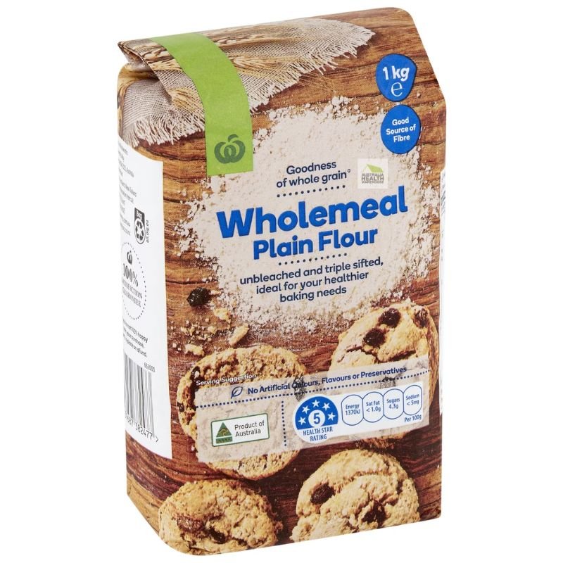 [Expiry Date: 22/09/2026] Woolworths Wholemeal Plain Flour 1kg