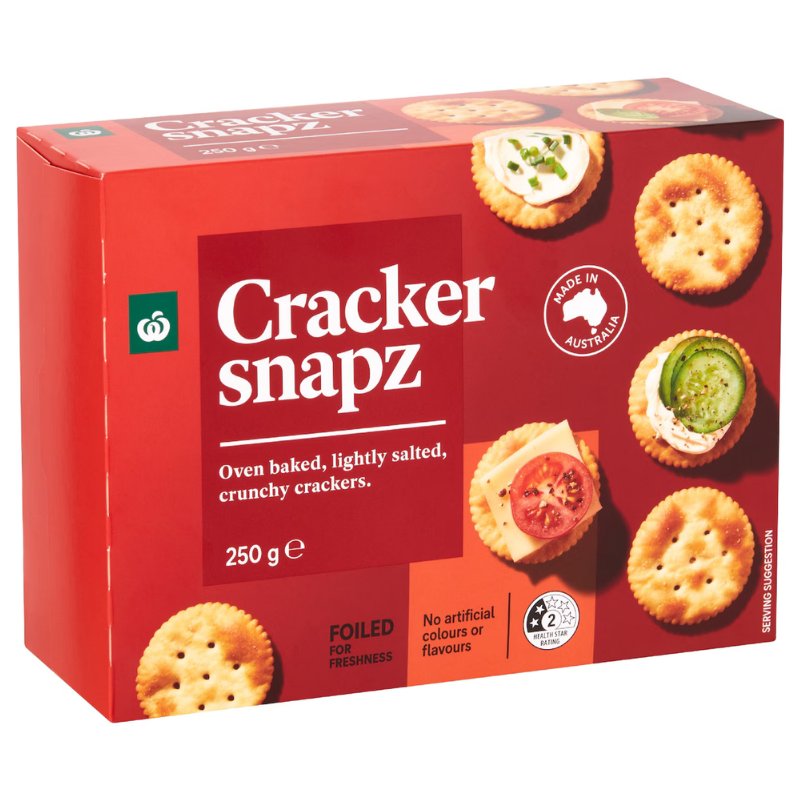 [CLEARANCE Expiry Date: 25/04/2026] Woolworths Cracker Snapz 250g