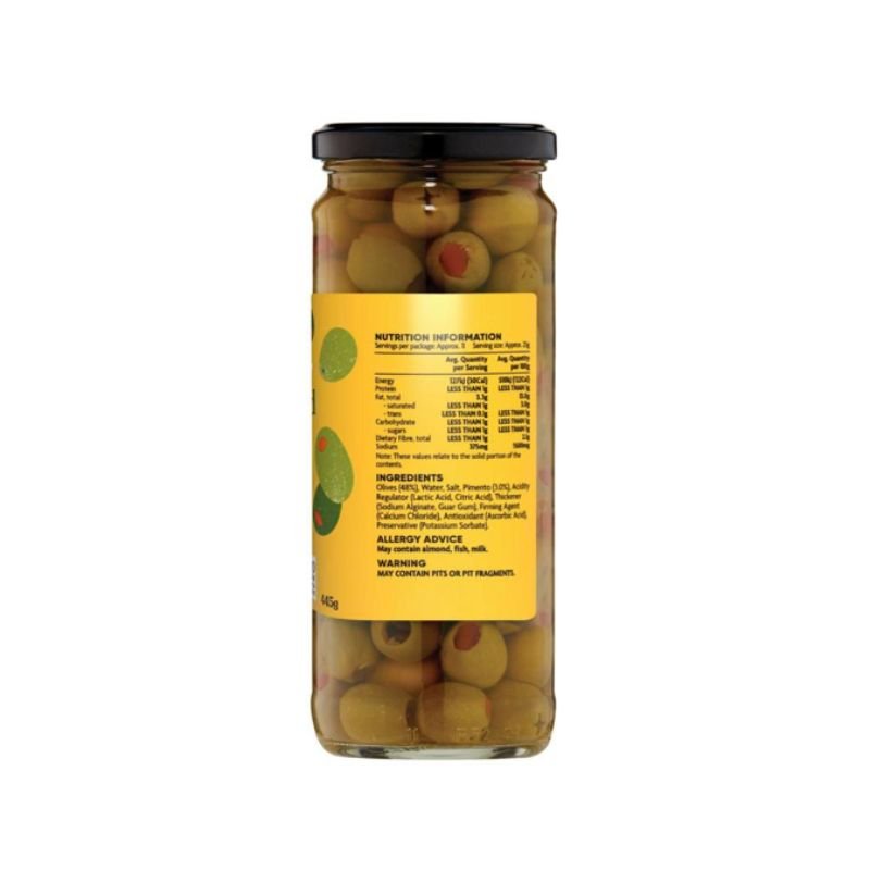 [Expiry: 26/05/2028] Coles Stuffed Green Olives 445g