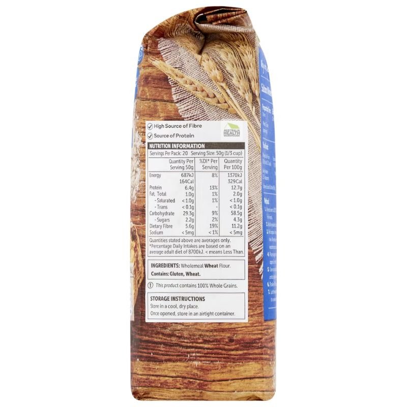 [Expiry Date: 22/09/2026] Woolworths Wholemeal Plain Flour 1kg