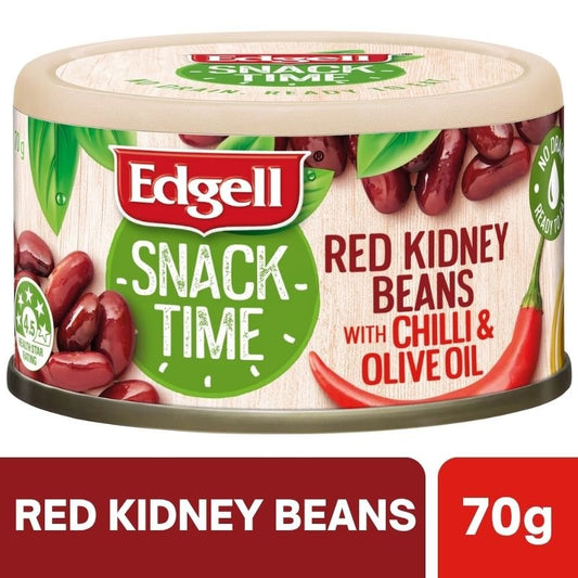 [Expiry Date: 30/06/2028] Edgell Snack Time Red Kidney Beans With Chilli & Olive Oil 70g