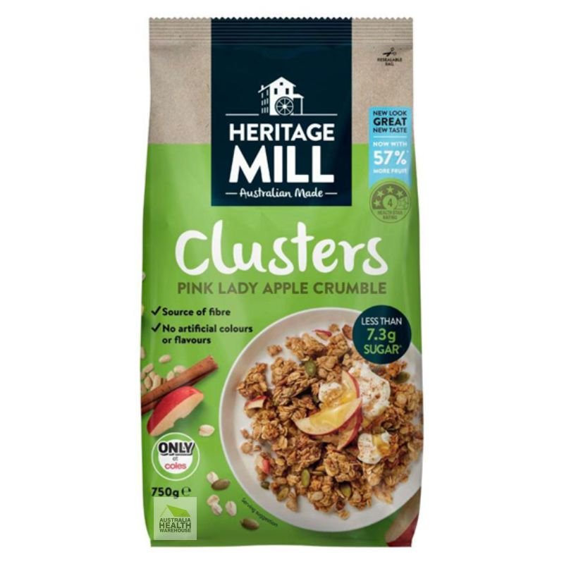 [Expiry Date: 26/05/2026] Heritage Mill Clusters Pink Lady Apple Crumble 750g