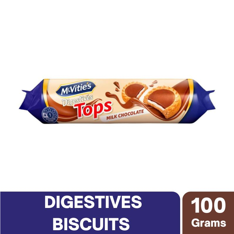 [Expiry Date: 14/02/2027] McVitie's Digestives ChocTops Milk Chocolate 100g