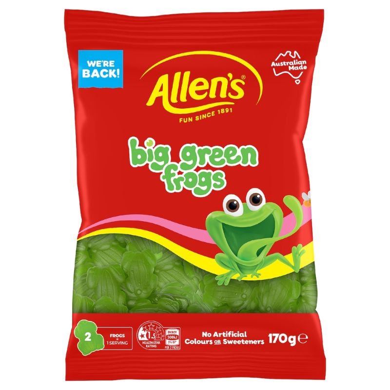 [Expiry: 06/2027] Allen's Big Green Frogs 170g