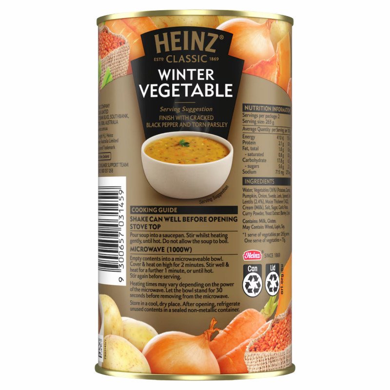 [Expiry Date: 31/07/2028] Heinz Classic Winter Vegetable Soup 535g