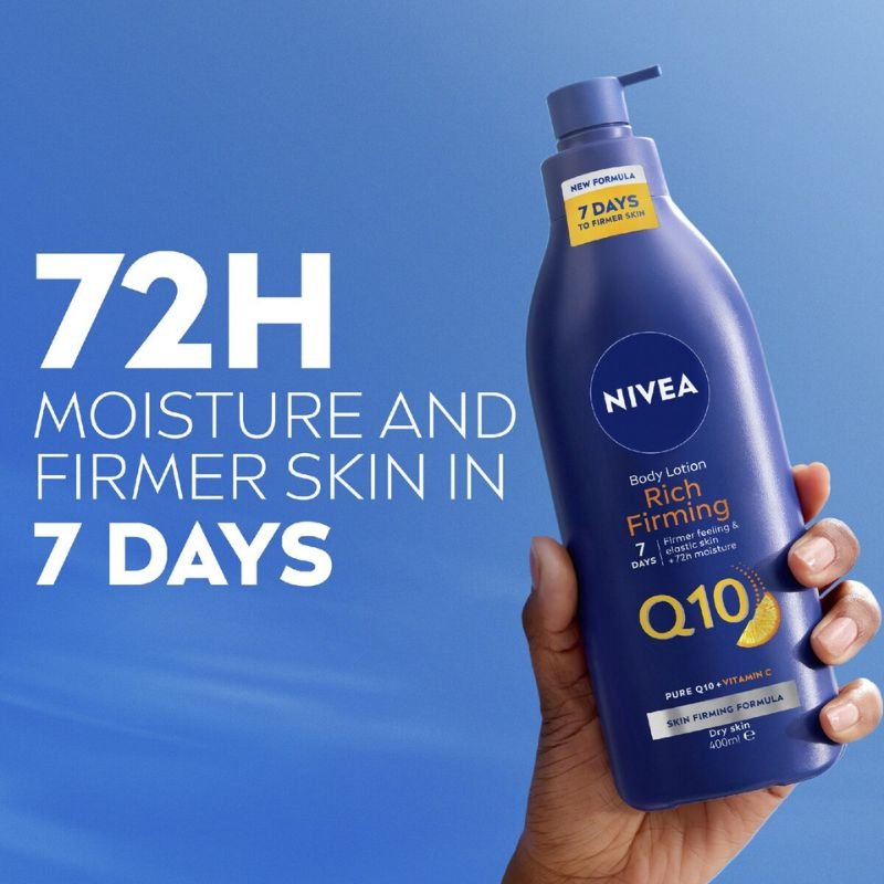 [DAMAGED BOTTLE] Nivea Body Lotion Rich Firming Q10 + Vitamin C - Dry Skin 400mL