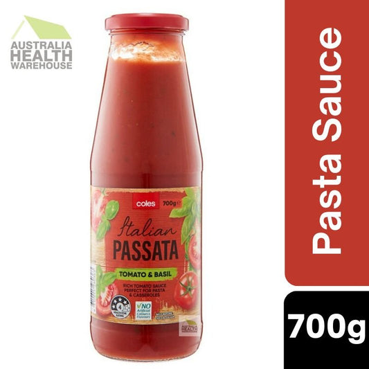 Coles Italian Passata Sauce with Basil 700g
