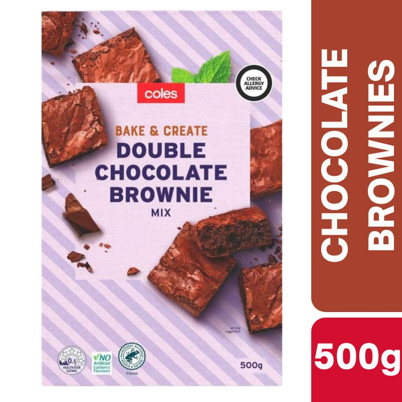 [CLEARANCE Expiry Date: 23/10/2026] Coles Bake & Create Double Chocolate Brownie Mix 500g