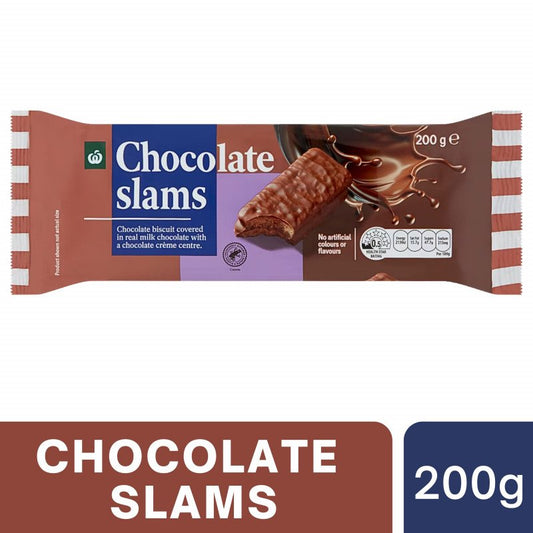 [Expiry Date: 22/09/2026] Woolworths Chocolate Slams Biscuits 200g