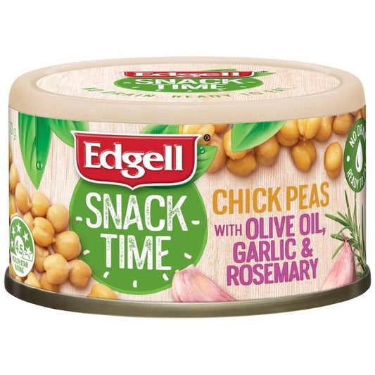[Expiry Date: 30/06/2028] Edgell Snack Time Chickpea Olive Oil Garlic & Rosemary 70g