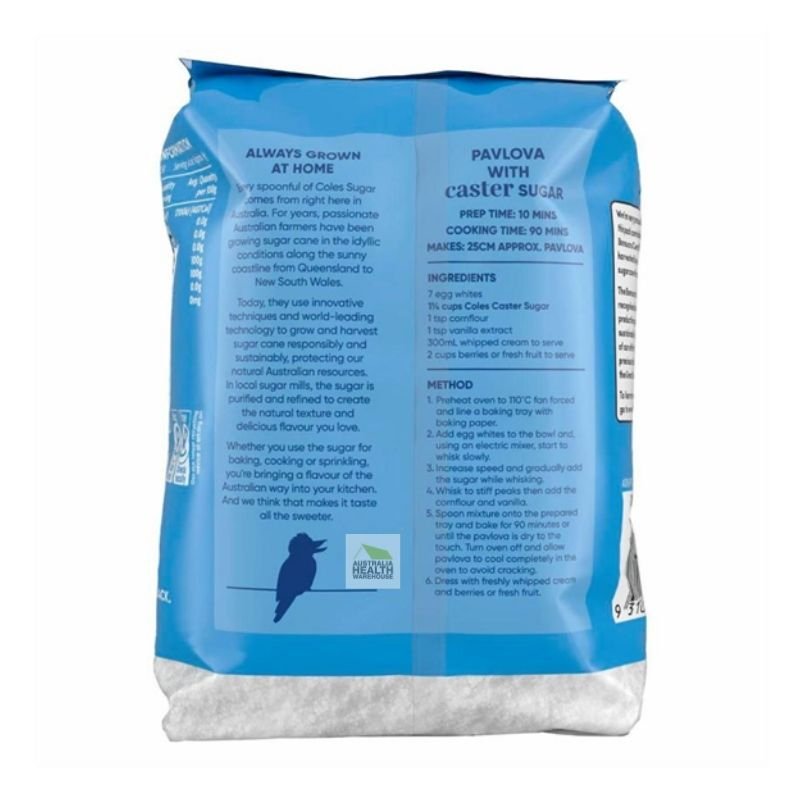 [Expiry Date: 29/10/2027] Coles Australian Caster Sugar 1kg