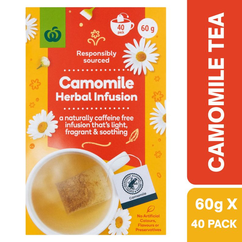 [Expiry Date: 20/11/2027] Woolworths Camomile Herbal Infusion Tea 40 Pack 60g|Oz Mart