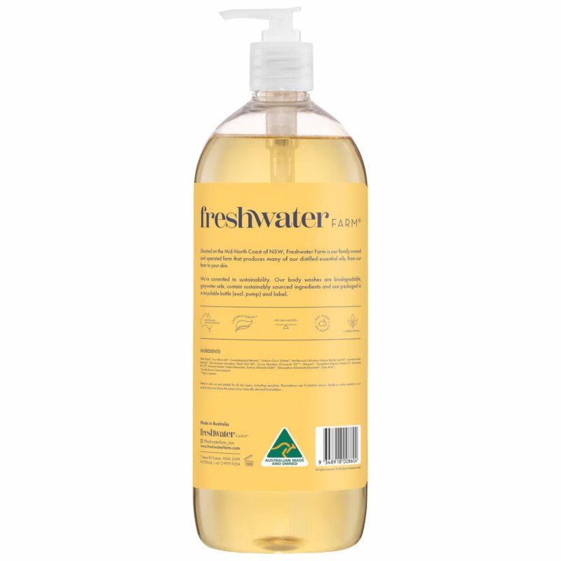 Freshwater Farm Australia Lemon Myrtle Oil & Manuka Honey Body Wash 1 Litre
