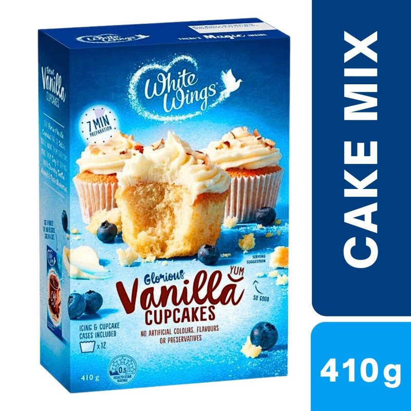 [Expiry Date: 18/09/2027] White Wings Vanilla Cupcake Mix 410g