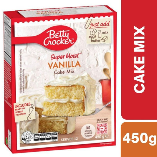 [Expiry Date: 13/06/2027] Betty Crocker Super Moist Vanilla Cake Mix 450g