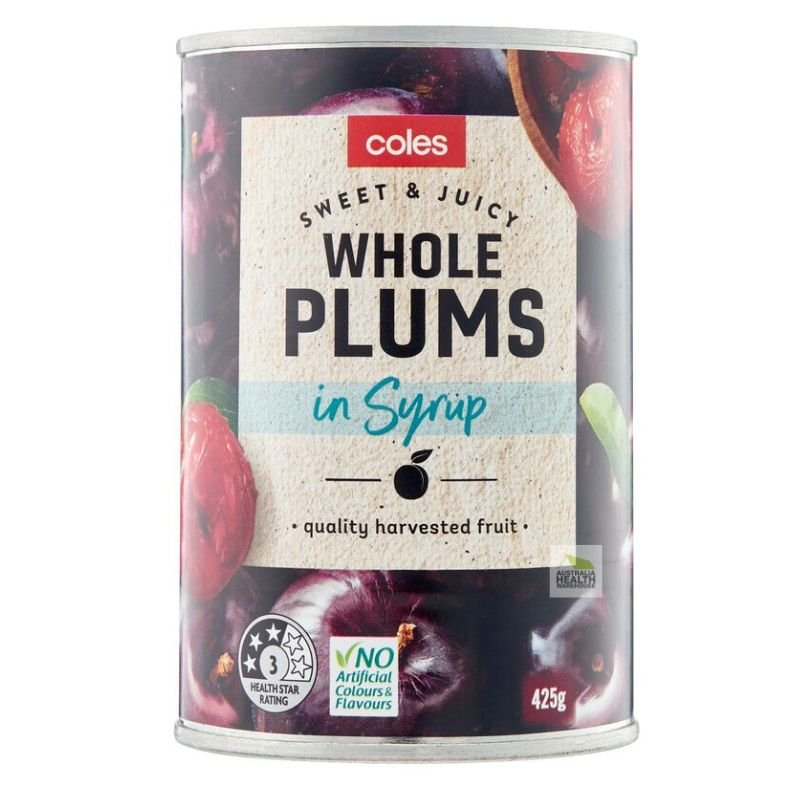 Coles Whole Plums In Syrup 425g