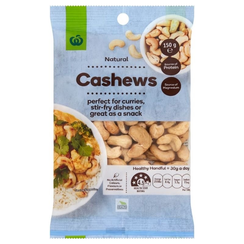 [CLEARANCE Expiry Date: 13/08/2026] Woolworths Cashews 150g