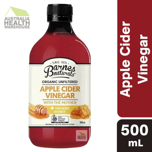 [Expiry: 01/2027] Barnes Naturals Organic Apple Cider Vinegar with the Mother + Organic Honey 500mL