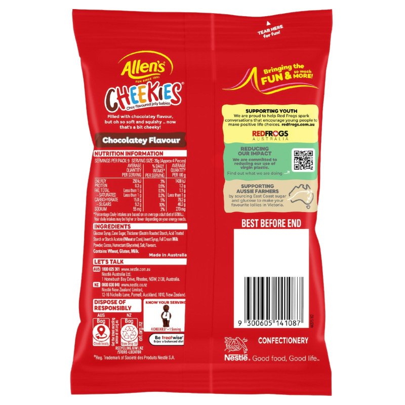 [Expiry: 06/2027] Allen's CHEEKIES Lollies 190g