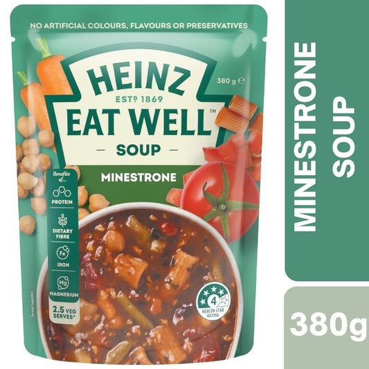 [Expiry Date: 15/12/2026] Heinz Eat Well Soup Pouch Minestrone 380g