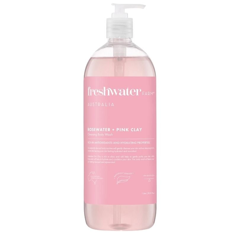 Freshwater Farm Australia Rosewater + Pink Clay Body Wash 1 Litre