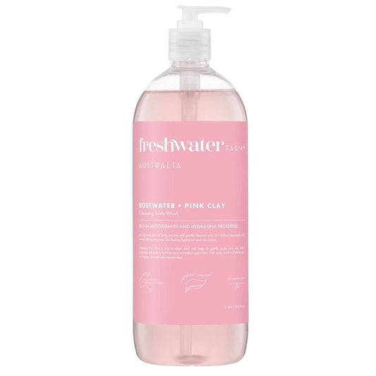 Freshwater Farm Australia Rosewater + Pink Clay Body Wash 1 Litre